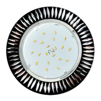 Ecola GX53 H4 DL5383 светильник встраив. без рефл. Рифленые реснички Черный/Алюм 20x110 (к+) FB5383ECB