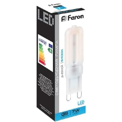 Лампа светодиодная FERON LB-431, JCD9 (капсульная), 7W 230V G9 6400К 25757