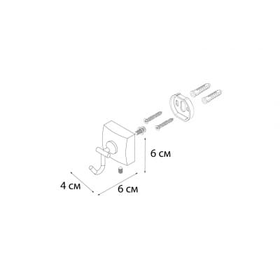 Крючок FIXSEN Kvadro одинарный (FX-61305F)