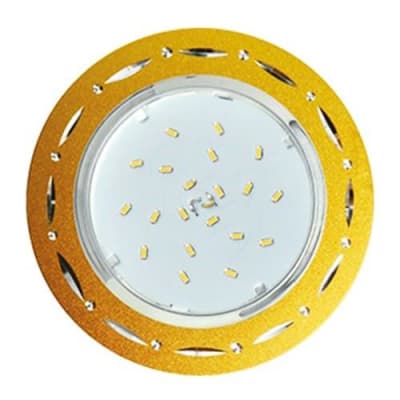 Ecola GX53 H4 DL5385 светильник встраив. без рефл. Точки-полоски по кругу матовое Золото/Алюм 20x110 (к+) FG5385ECB