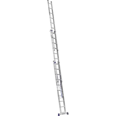 Лестница универсальная трехсекционная СИБИН число ступеней 3 х 10, алюминий, максимальная нагрузка 150 кг 38833-10