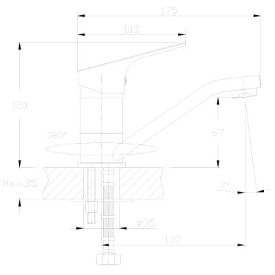 Смеситель для раковины Rossinka RS29 (RS29-22)