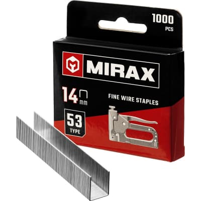 MIRAX 14 мм скобы для степлера тонкие тип 53, 1000 шт 3153-14