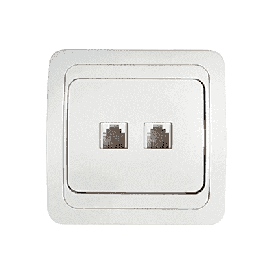 Розетка компьютерная двойная RJ-45 CLASSICO белая 2136 IN HOME 4690612018300