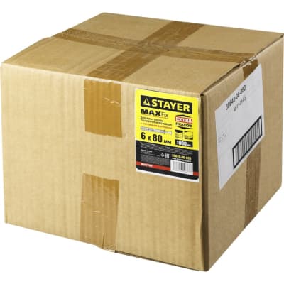 Дюбель-гвоздь полипропиленовый с потайным бортиком STAYER 80 x 6 мм, 1000 шт. 30640-06-080