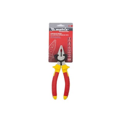 Плоскогубцы комбинированные, Insulated, 160 мм, двухкомпонентные рукоятки Matrix Professional 16901
