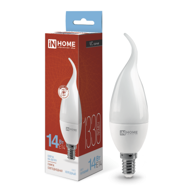 Лампа светодиодная IN HOME LED-СВЕЧА НА ВЕТРУ-VC 14Вт 230В E14 6500K 1330Лм 4690612054384