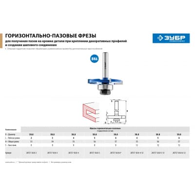 Фреза для фрезера ЗУБР Профессионал 28757-50.8-6-12