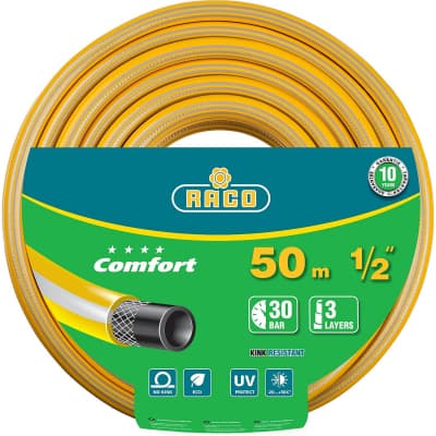 Шланг поливочный Raco O 1/2" x 50 м, 30 атм., 3-x слойный, армированный, COMFORT 40303-1/2-50_z01