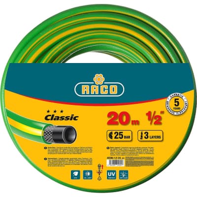 Шланг поливочный Raco O 1/2" x 20 м, 25 атм., 3-x слойный, армированный, CLASSIC 40306-1/2-20_z01