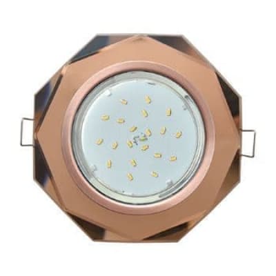 Встраиваемый светильник Ecola GX53 H4 5312 Glass черненая медь/янтарь FA538AECH