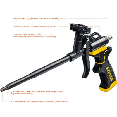 STAYER BLACK PRO профессиональный пистолет для монтажной пены, с полным тефлоновым покрытием 06862_z02