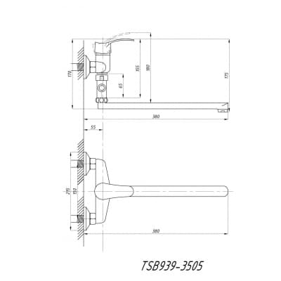 Смеситель для ванны с душем TSARSBERG TSB-939-3505 тип См-ВУОРНШлА