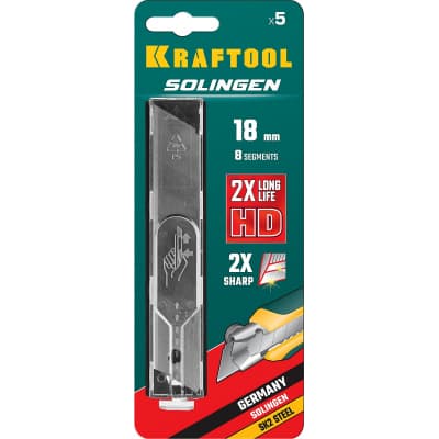 KRAFTOOL SOLINGEN 18 мм лезвия сегментированные, 8 сегментов, 5 шт 09605-18-S5_z02