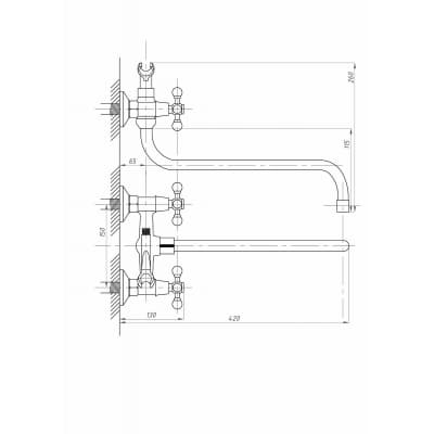 Смеситель для ванны с душем FAUZT FZs-511-54 тип См-ВУДРНШлА