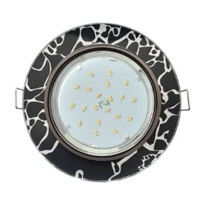 Встраиваемый светильник Ecola GX53 H4 5310 Glass хром/черный FB53RNECH