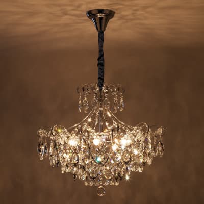 Люстра хрустальная Eurosvet Crystal 10080/6 хром/прозрачный хрусталь Strotskis