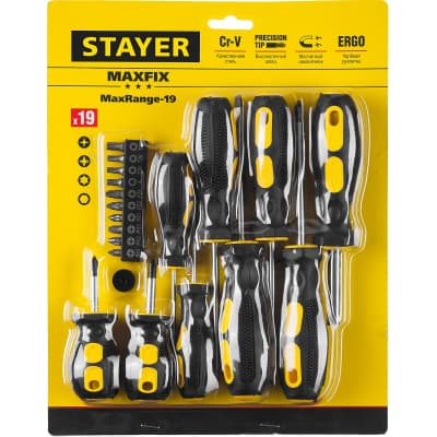 STAYER Hercules-19 набор: отвертка-битодержатель с насадками 19 шт 2513-H19_z01