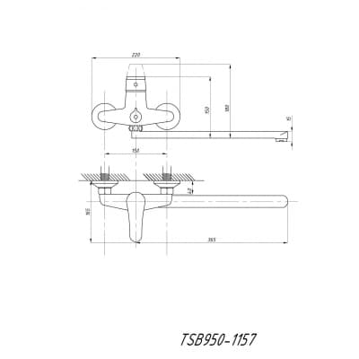 Смеситель для ванны с душем TSARSBERG TSB-950-1157 тип См-ВУОРНШлА