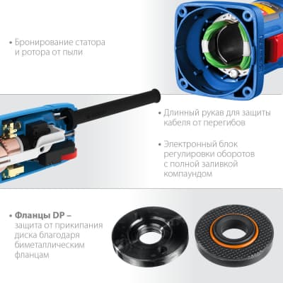 УШМ ЗУБР Профессионал, УШМ-П125-1100 э, с регулировкой оборотов, 125 мм, 1100 Вт УШМ-П125-1100 Э