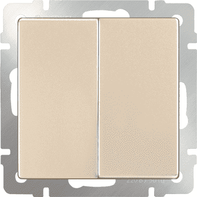Выключатель двухклавишный проходной Werkel WL11-SW-2G-2W шампань 4690389124648