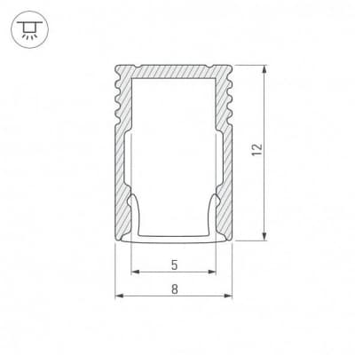 Профиль для светодиодной ленты Arlight SL-MINI-8-H12-2000 ANOD 023714