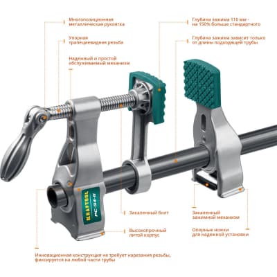 Струбцина трубная KRAFTOOL 3/4", PC-34-11 32301-2