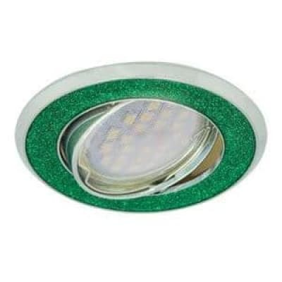 Встраиваемый светильник Ecola MR16 DL39 GU5.3 хром/изумрудный блеск FG1614EFY