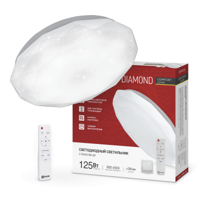Светильник светодиодный IN HOME COMFORT DIAMOND 125Вт 230В 3000-6500K 10000Лм 500x105мм с пультом ДУ 4690612059488