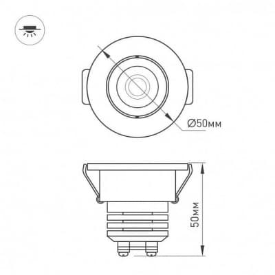 Встраиваемый светильник Arlight LTM-R50WH 5W 6000K IP40 020754