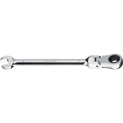Комбинированный гаечный ключ ЗУБР трещоточный шарнирный 8 мм, 27101-08