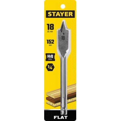 STAYER FLAT 18x152мм, сверло по дереву перовое 2950-18_z01
