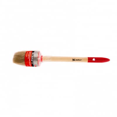 Кисть круглая, Профи №10 (40 мм), натуральная щетина, деревянная ручка MTX 82047