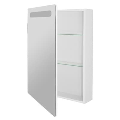Зеркало-шкаф СТИВ-60 белый левый с подстветкой (536802)