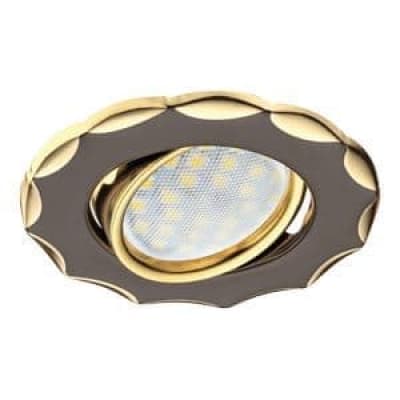 Встраиваемый светильник Ecola MR16 DH07 GU5.3 золото/черный хром FG1602EFS