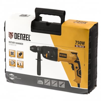 Перфоратор электрический RH-750-24, SDS-plus, 750 Вт, 2.5 Дж, 3 режима Denzel 26605