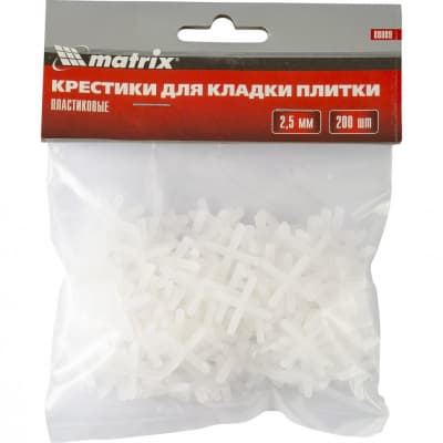 Крестики, 2,5 мм, для кладки плитки, 200 шт Matrix 88089