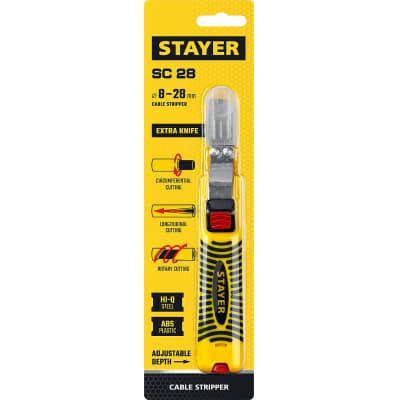 Стриппер SC-28 для снятия изоляции кабелей, 8 - 28 мм, STAYER 2-45303_z01