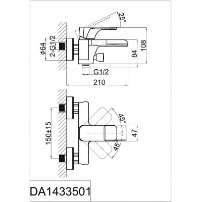 Смеситель для ванны D&K Berlin Technische (DA1433515)