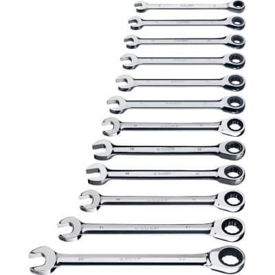 Набор комбинированных гаечных ключей трещоточных 12 шт, 8 - 22 мм, ЗУБР 27075-H12_z01