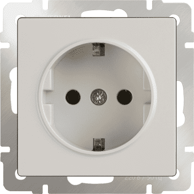 Розетка с заземлением Werkel WL03-SKG-01-IP20-ivory слоновая кость 4690389046223