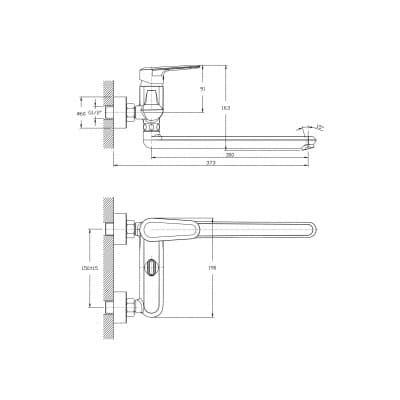 Смеситель для ванны RUSH Devon (DE7535-44)