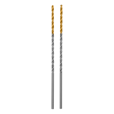 Сверло спиральное по металлу 2 х 86 мм Р6М5, Golden Tip, удлиненное, 2шт. Denzel 718245