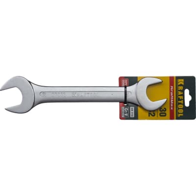 Гаечный ключ рожковый KRAFTOOL 30х32 мм, Cr-V сталь, хромированный 27033-30-32