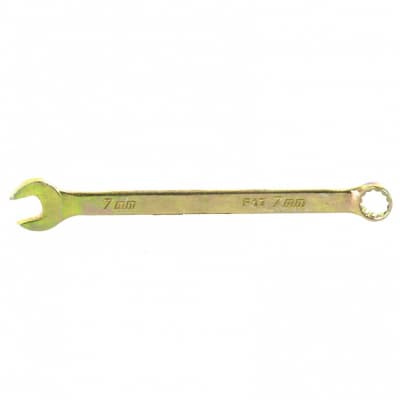 Ключ комбинированный, 7 мм, желтый цинк Сибртех 14973