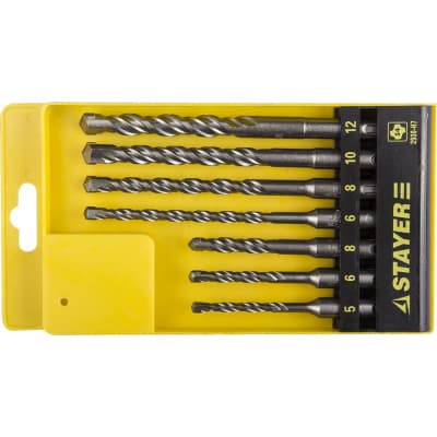 Набор буров по бетону STAYER 7 шт, 5,6,6,8,8,10,12 мм, SDS-Plus 2930-H7