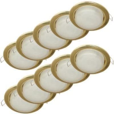 Встраиваемый светильник Ecola GX53 H4 10 pack золото FG5310ECB