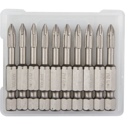 Кованые профессиональные биты KRAFTOOL PH1, 10 шт, 50 мм 26121-1-50-10