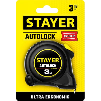 STAYER АutoLock 3м / 16мм рулетка с автостопом 2-34126-03-16_z02