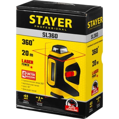 STAYER SL360 нивелир лазерный, крест + 360° 34962